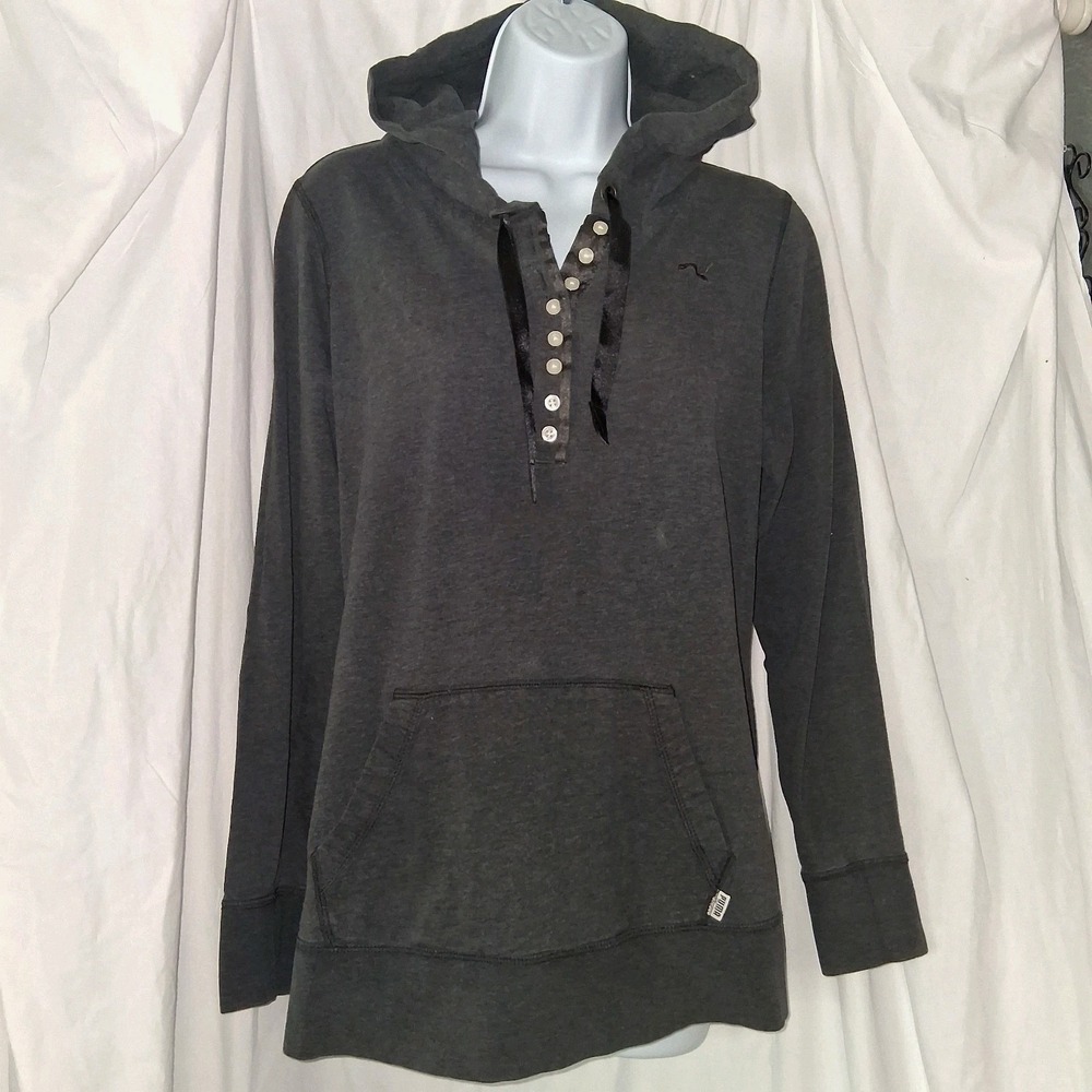 Athletic Sports Hoodie Jersey 3/4‎ Button Up Long Sleeve Women's Size Large Puma